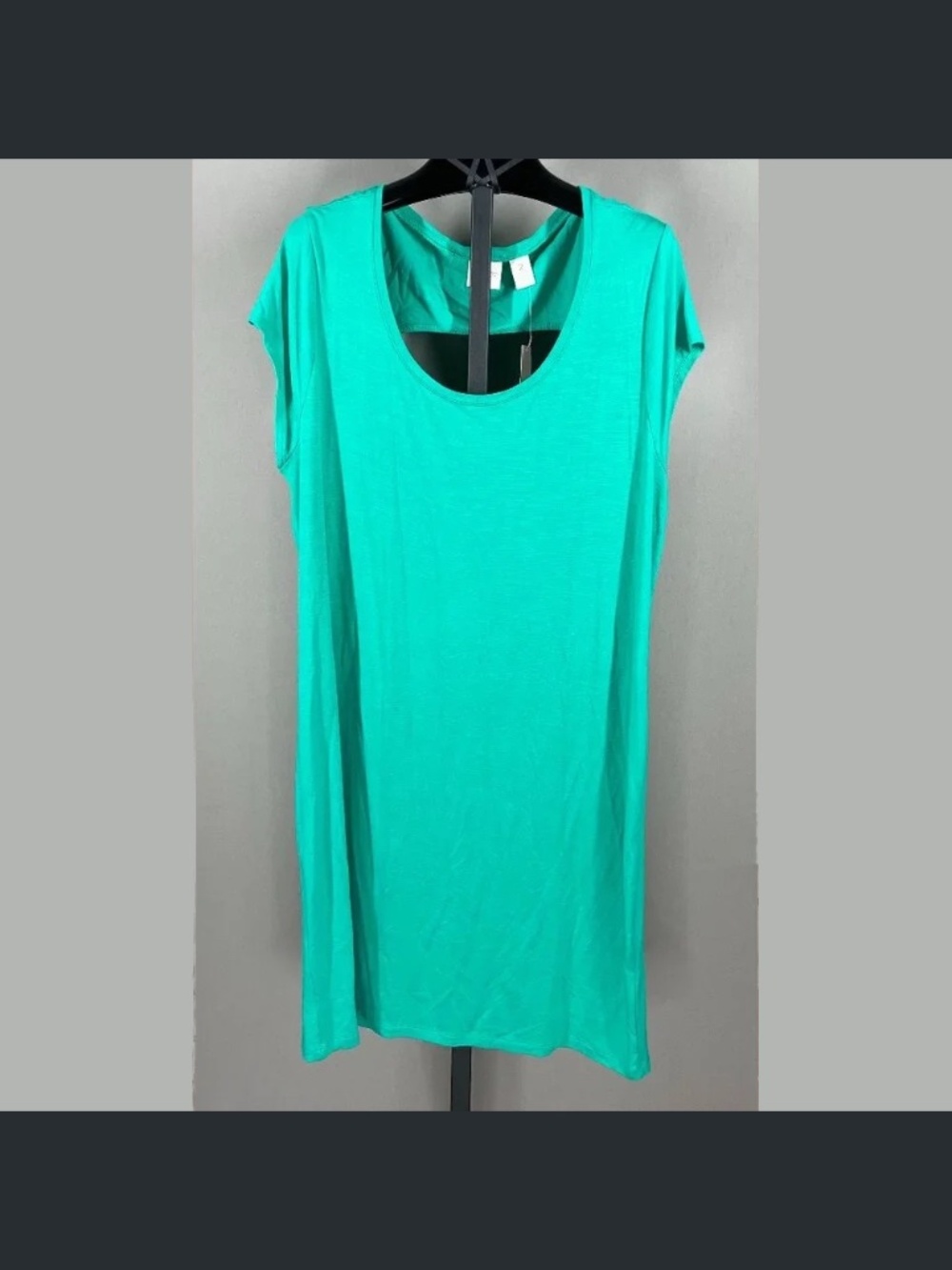 NEW Chicos Dress Womens Medium green zenergy open back casual colorful preppy